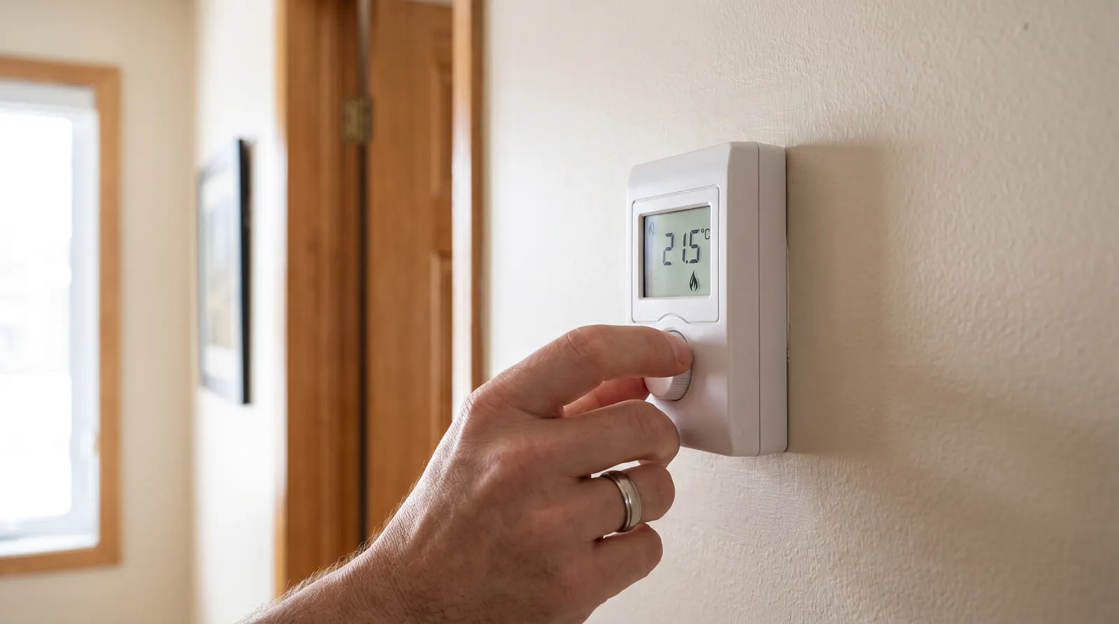 Thermostat électronique mural réglé à la main