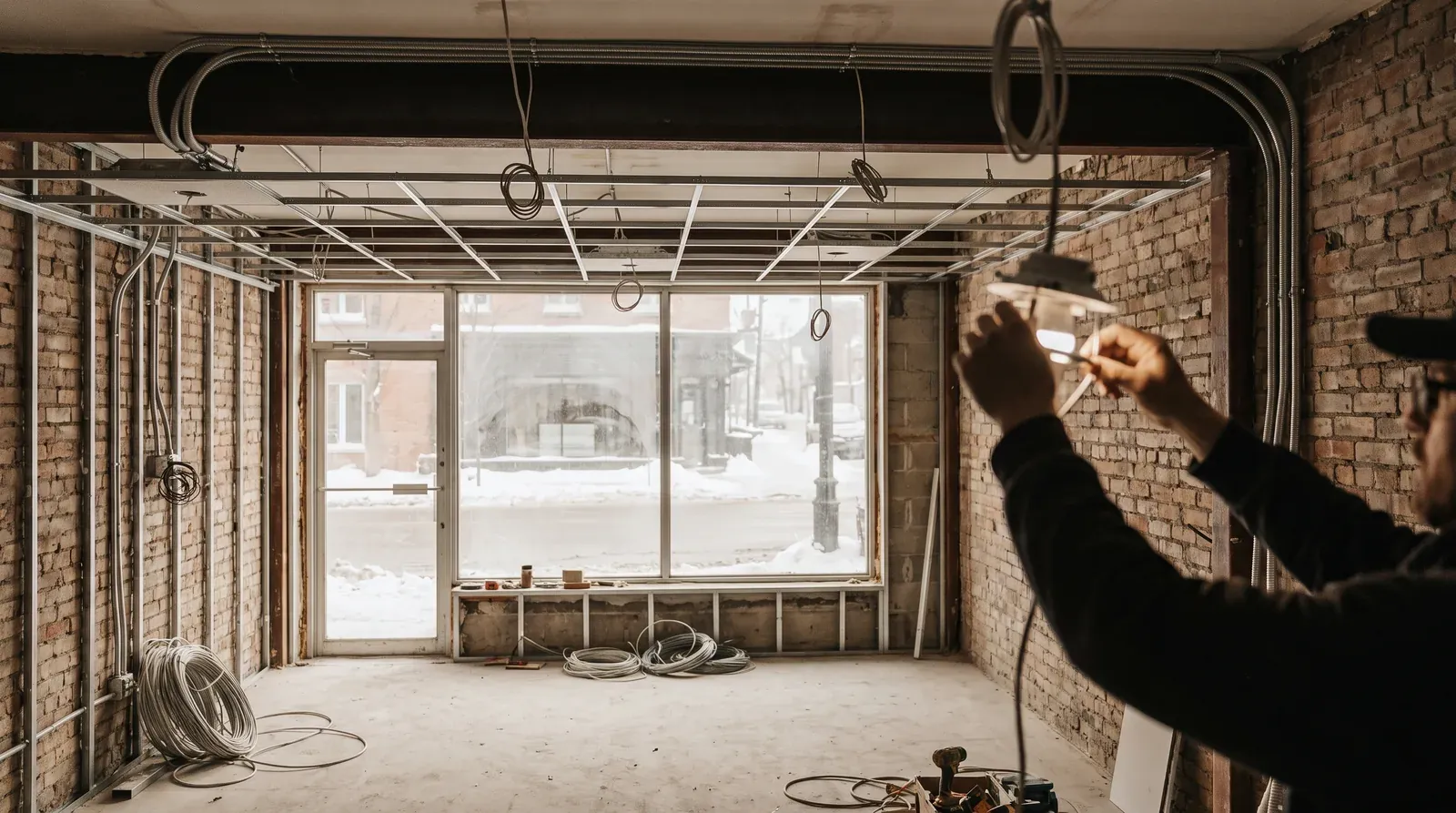 Electrical installation in a commercial space