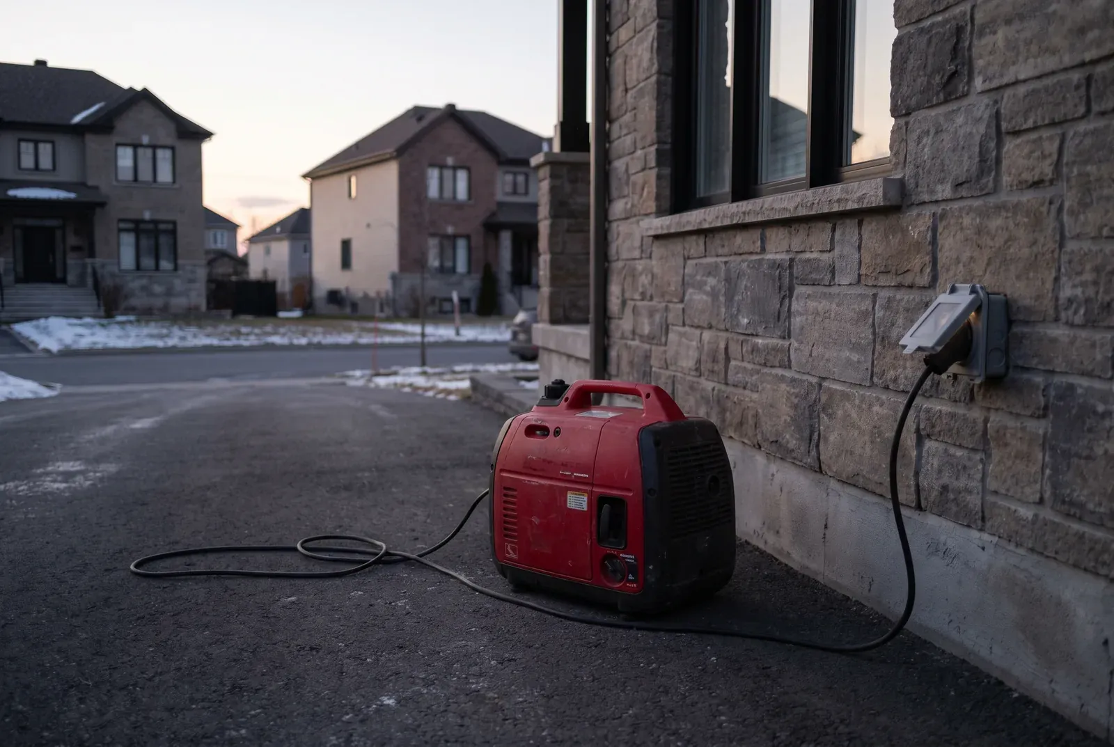 Backup generator connected to a home