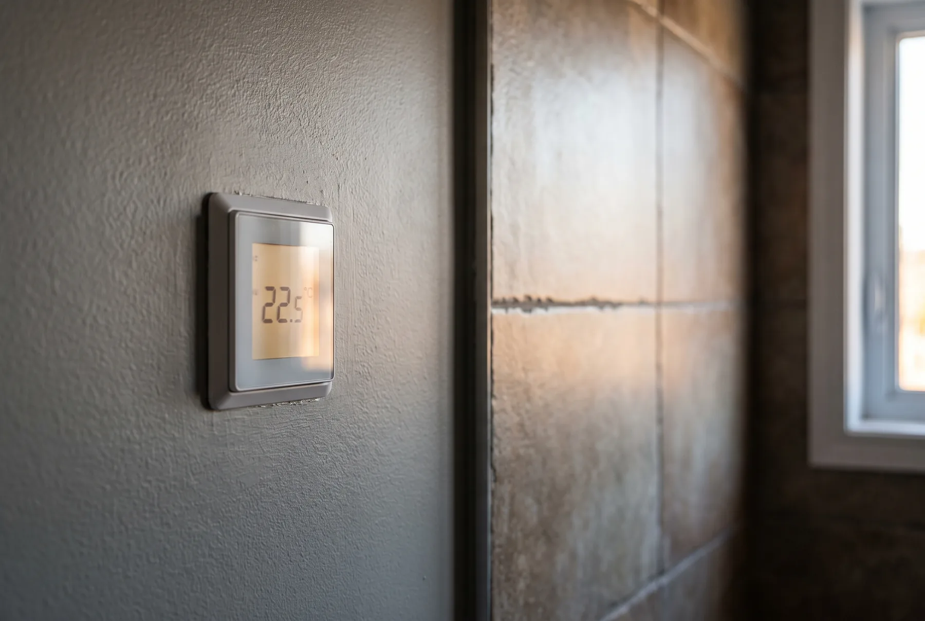 Thermostat de plancher chauffant programmable posé au mur