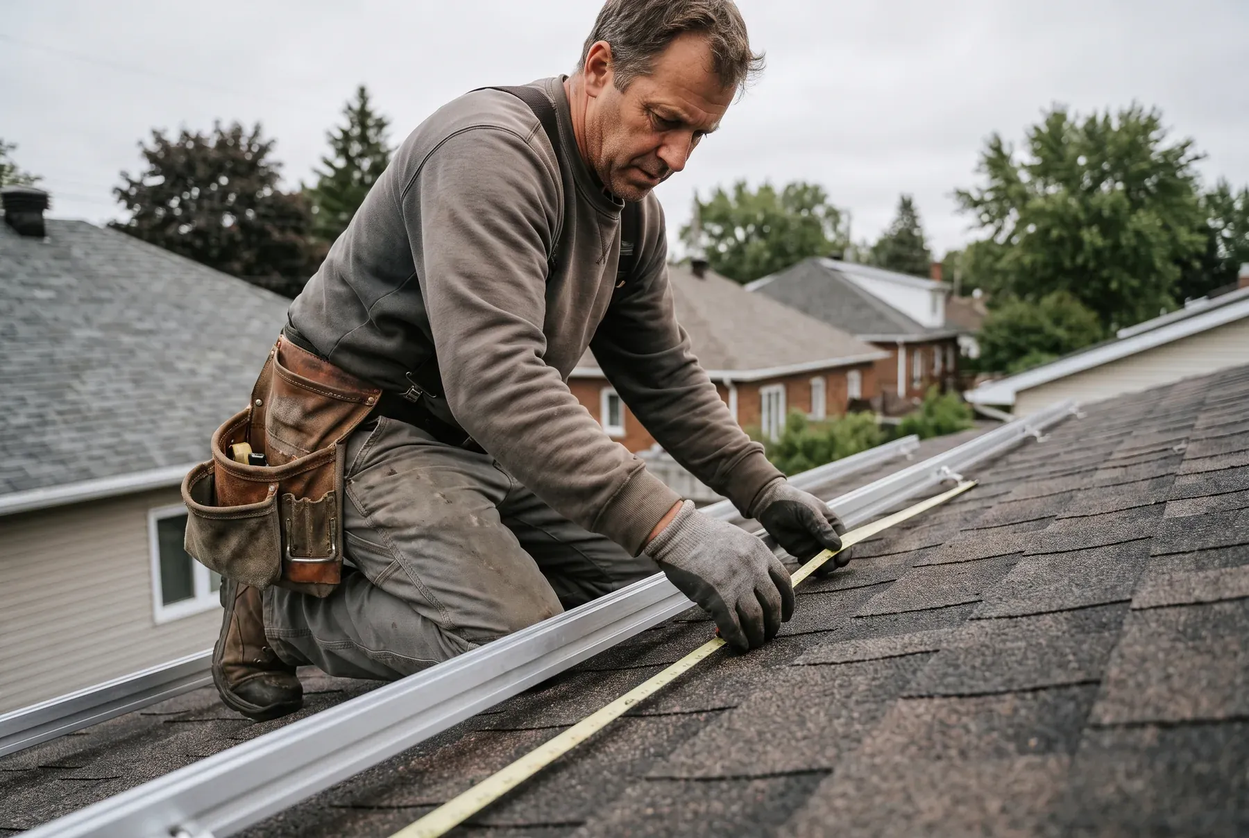 Solar panels installed on a roof