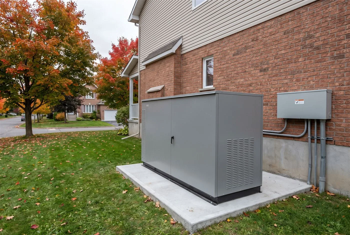 Génératrice résidentielle installée à l’extérieur