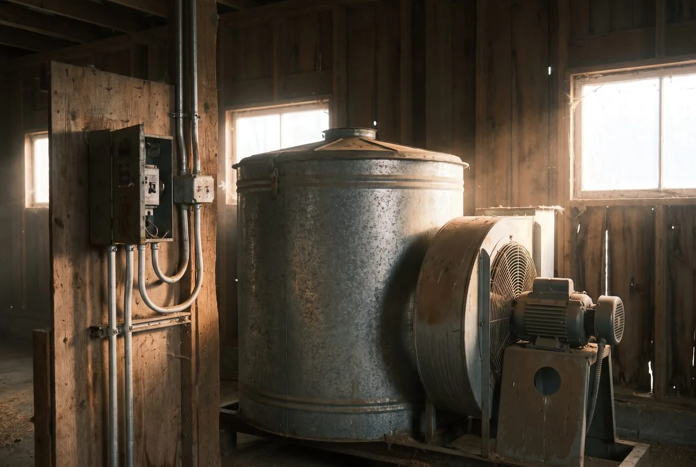 Grain dryer and its electrical enclosure